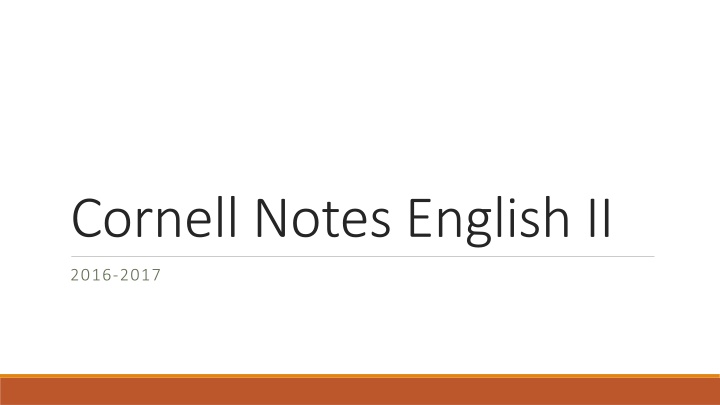 cornell notes english ii