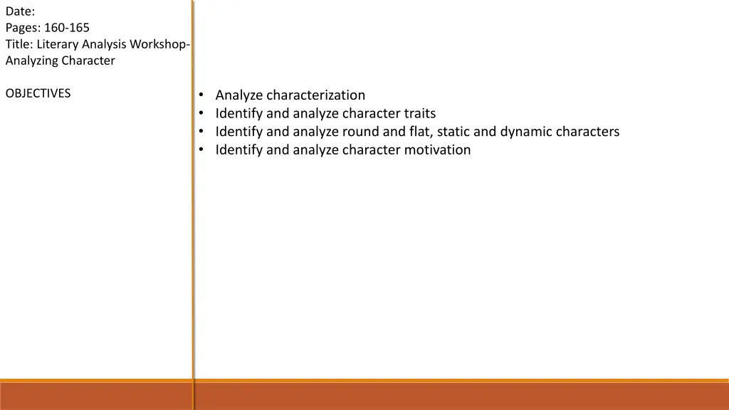 date pages 160 165 title literary analysis