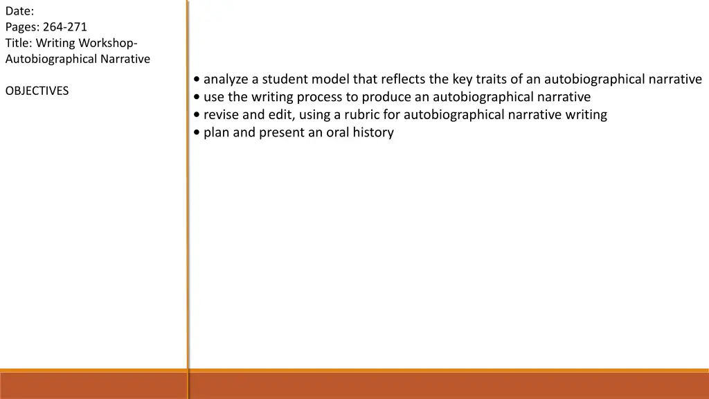 date pages 264 271 title writing workshop