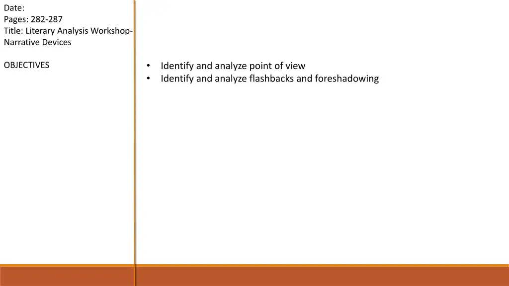 date pages 282 287 title literary analysis