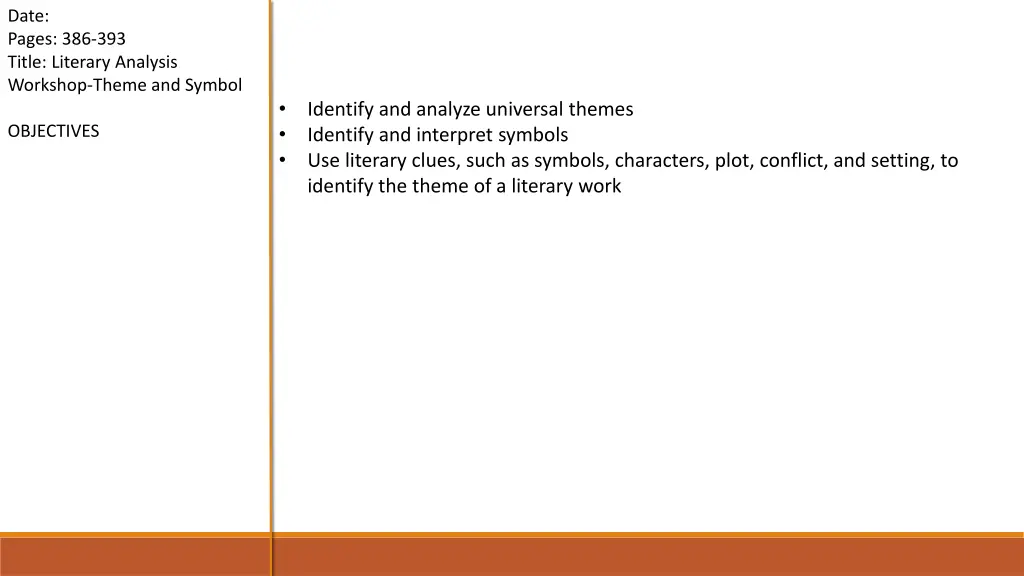 date pages 386 393 title literary analysis