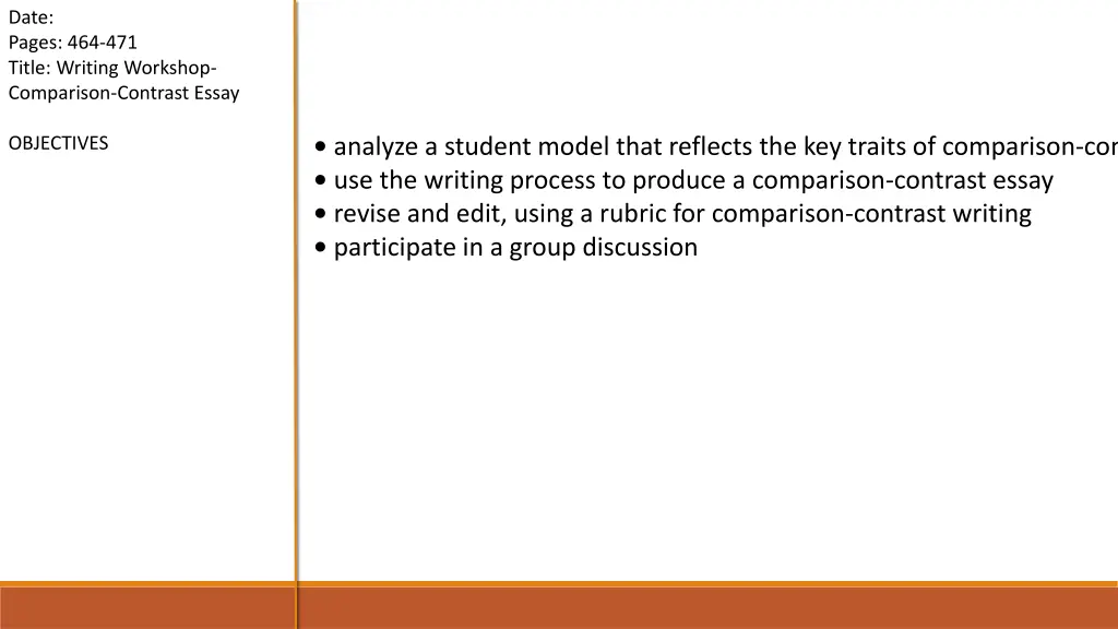 date pages 464 471 title writing workshop