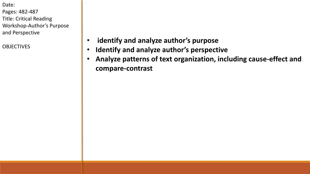 date pages 482 487 title critical reading