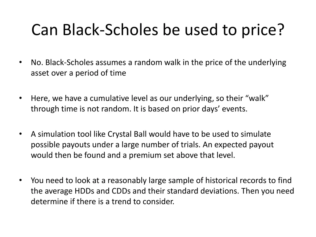 can black scholes be used to price