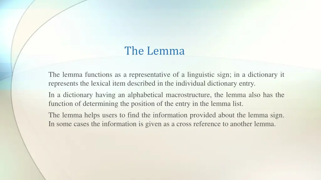 the lemma