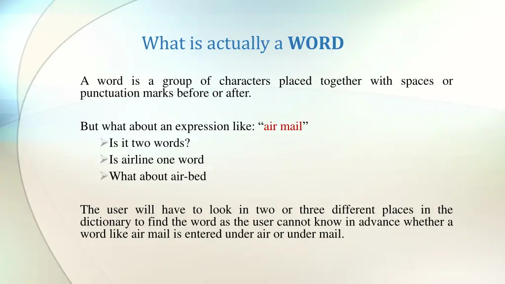 what is actually a word