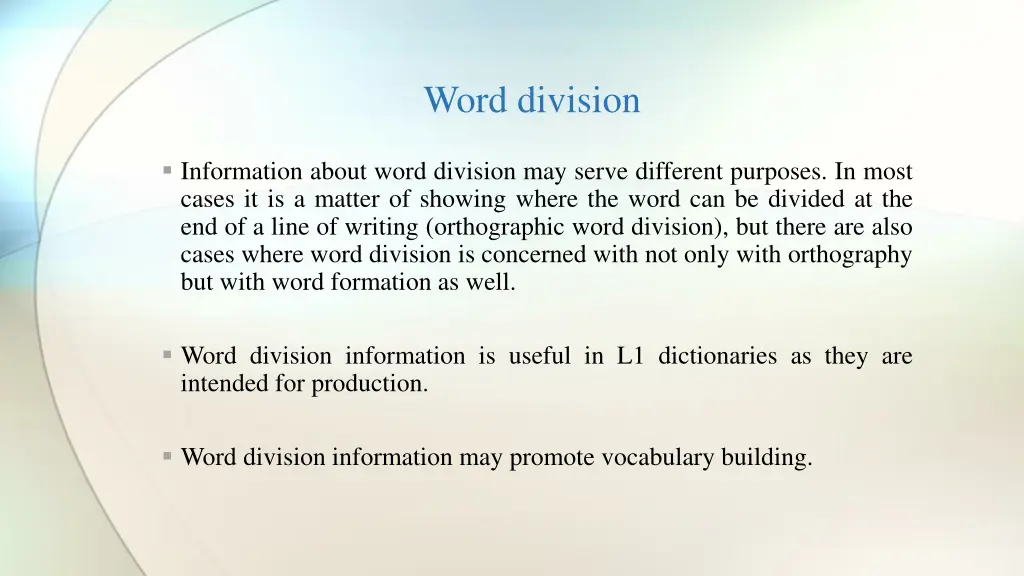 word division