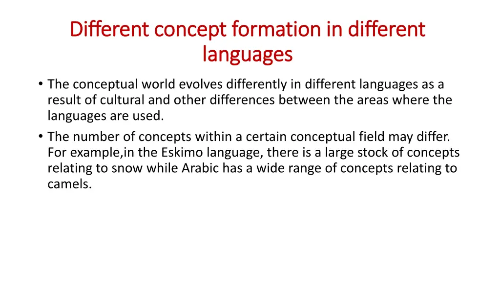 different concept formation in different