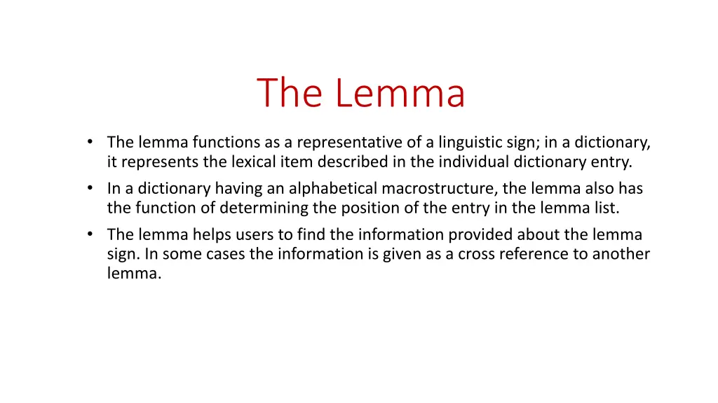 the lemma