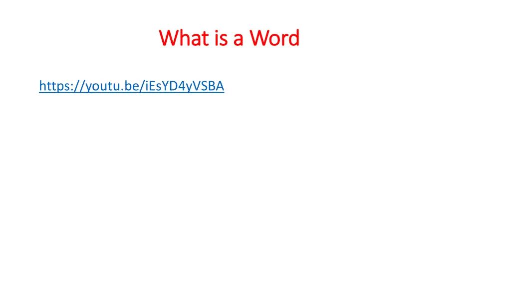 what is a word what is a word