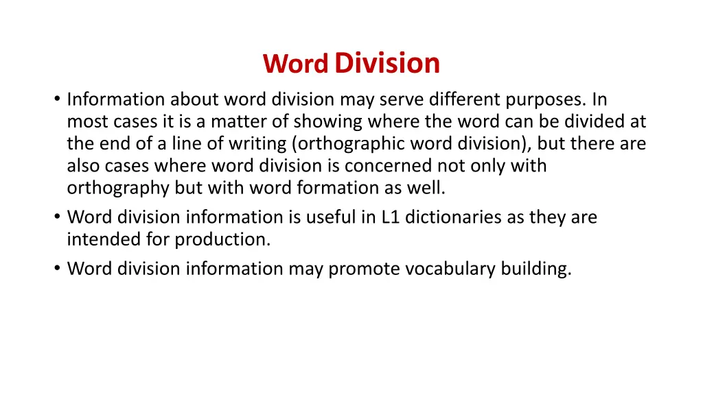 word division