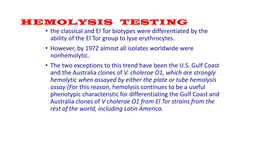 hemolysis testing the classical