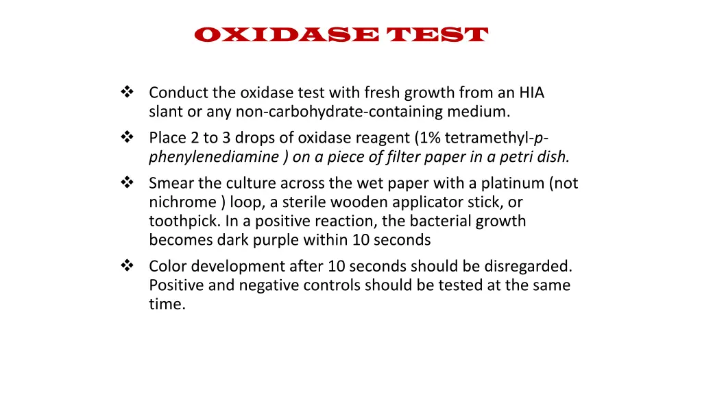 oxidase test