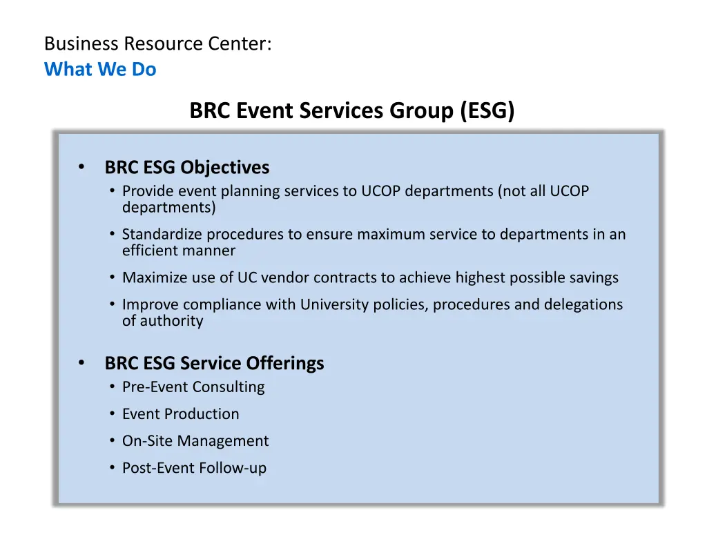 business resource center what we do 2