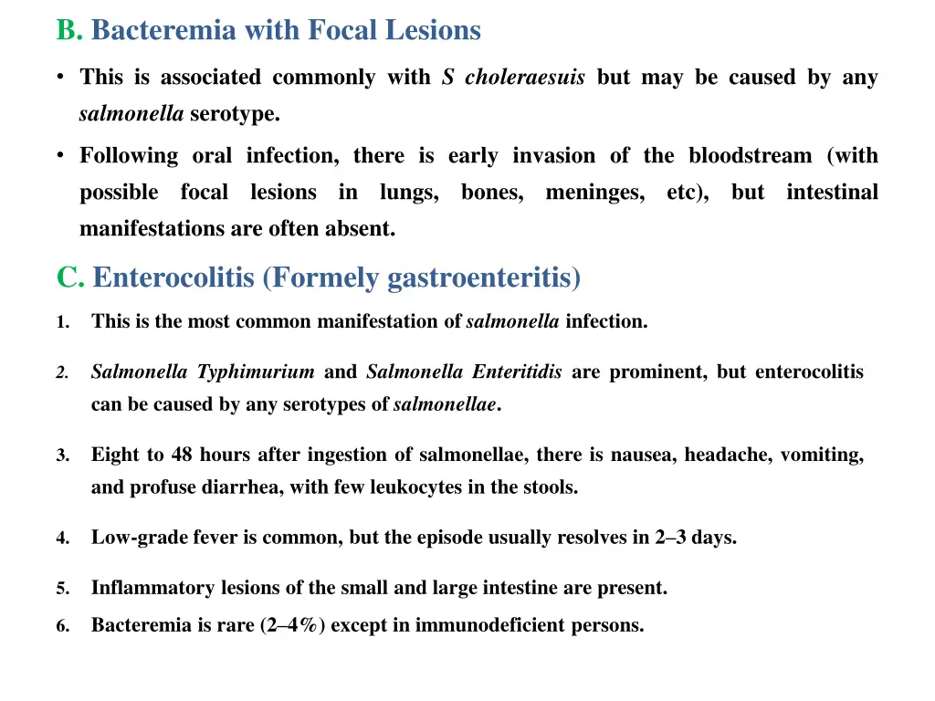 b bacteremia with focal lesions