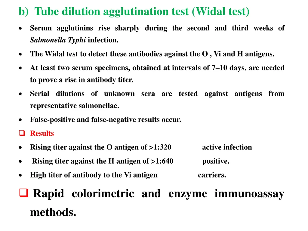 b tube dilution agglutination test widal test