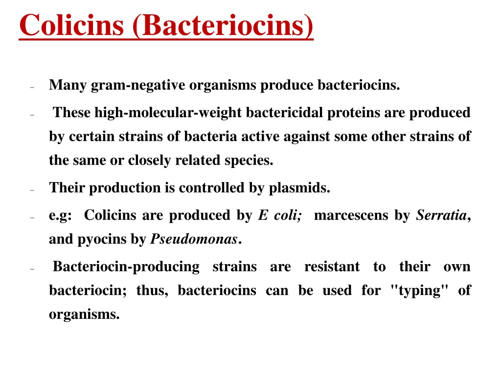 colicins bacteriocins