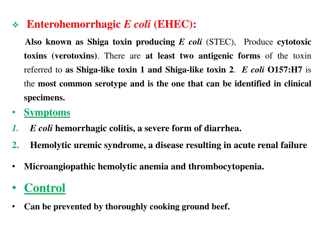 enterohemorrhagic e coli ehec