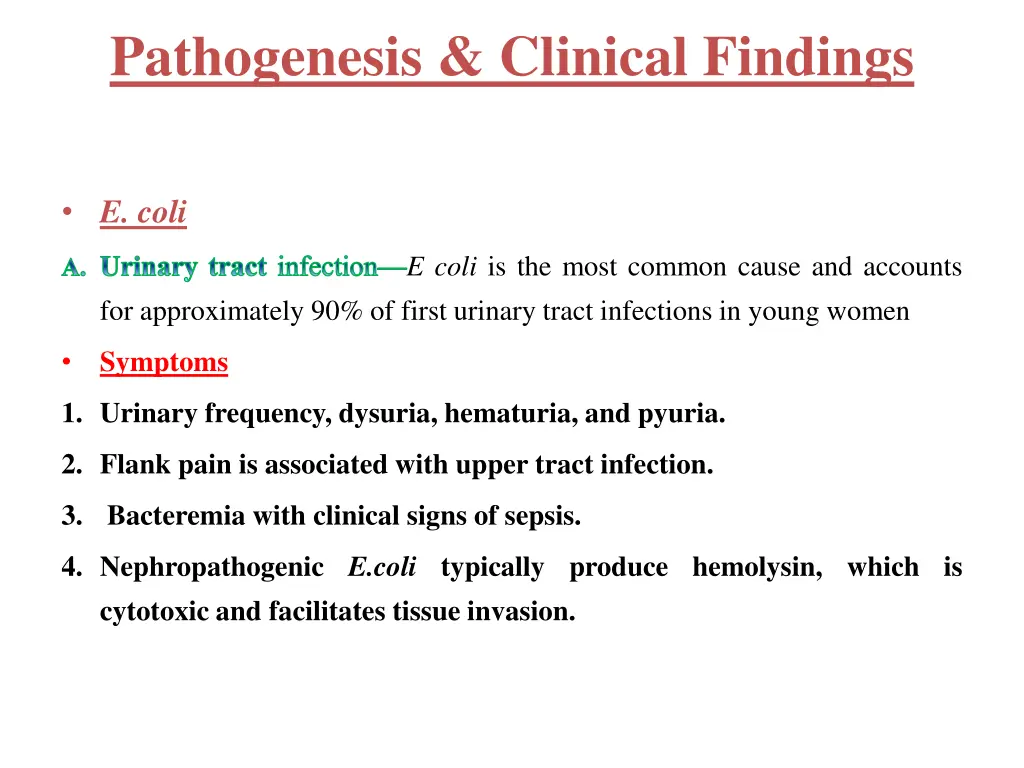 pathogenesis clinical findings