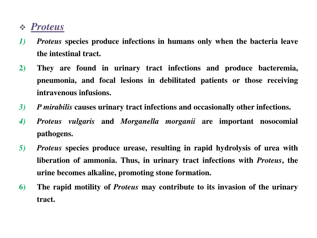 proteus 1 proteus species produce infections