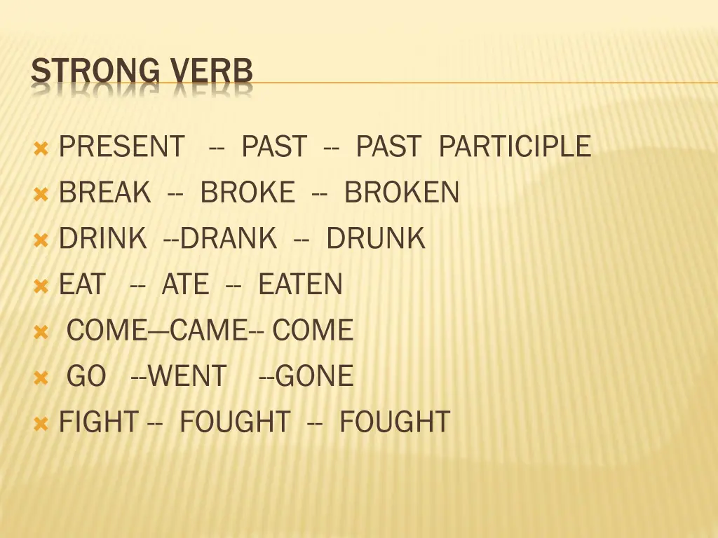 strong verb