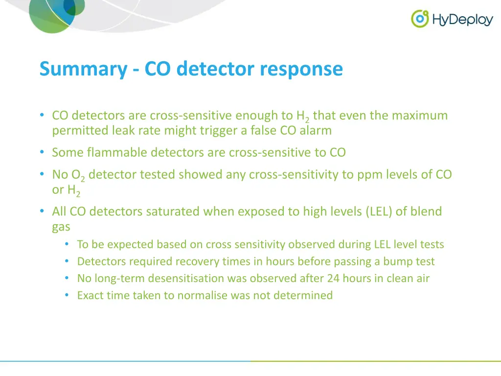 summary co detector response