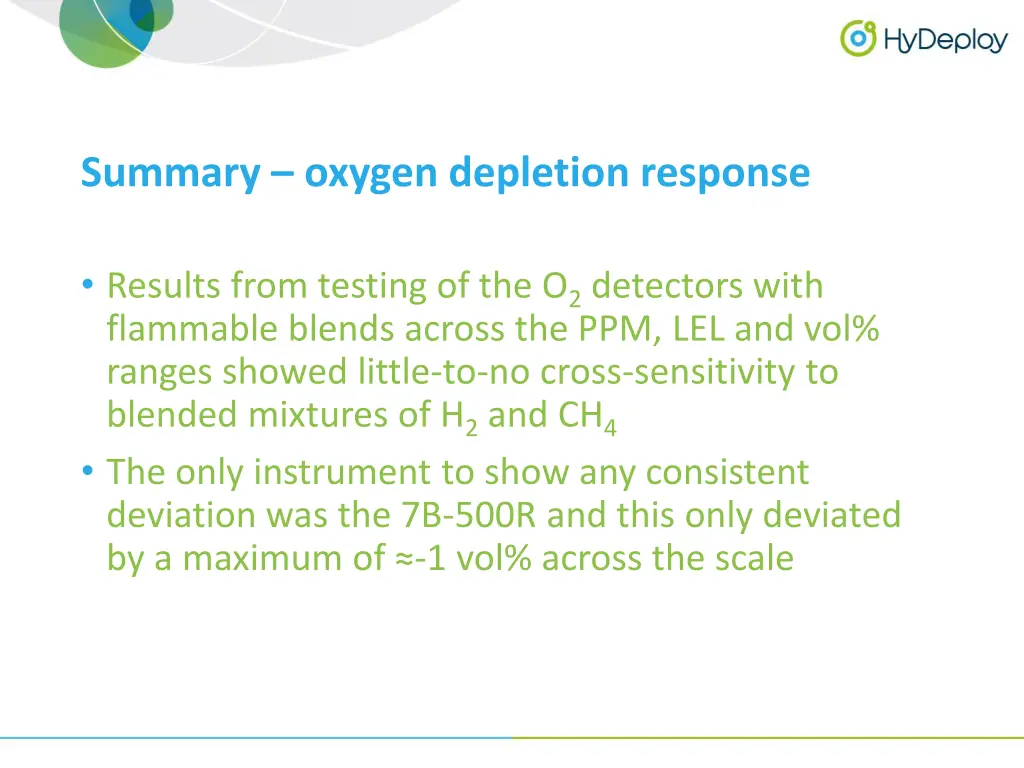 summary oxygen depletion response