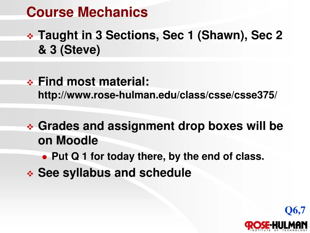 course mechanics