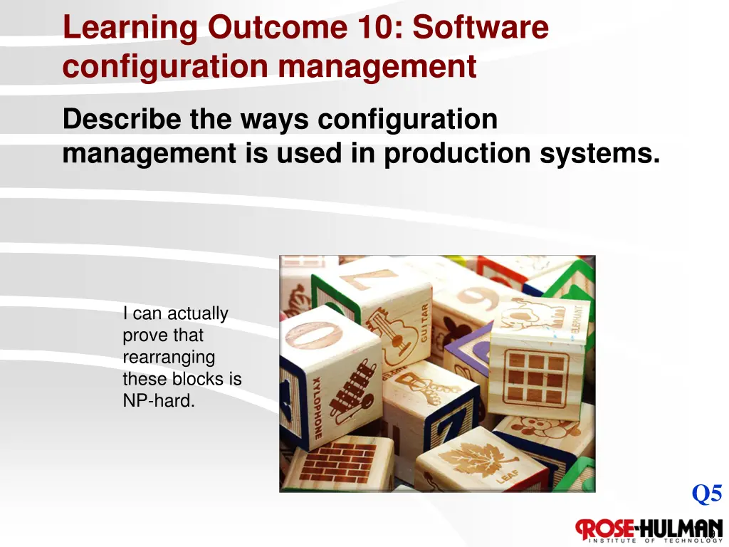 learning outcome 10 software configuration