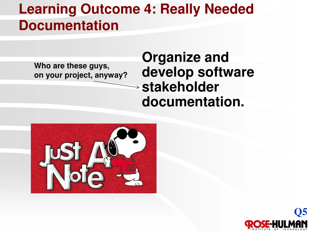 learning outcome 4 really needed documentation