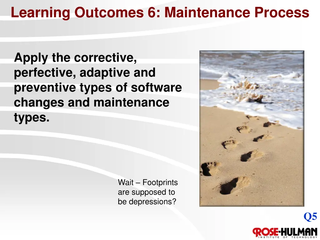 learning outcomes 6 maintenance process