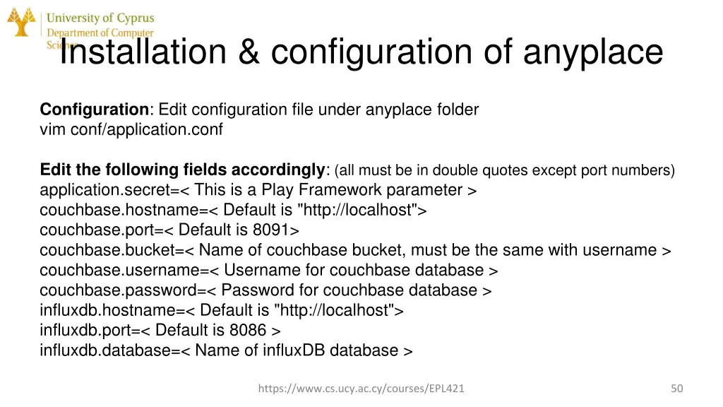 installation configuration of anyplace 1