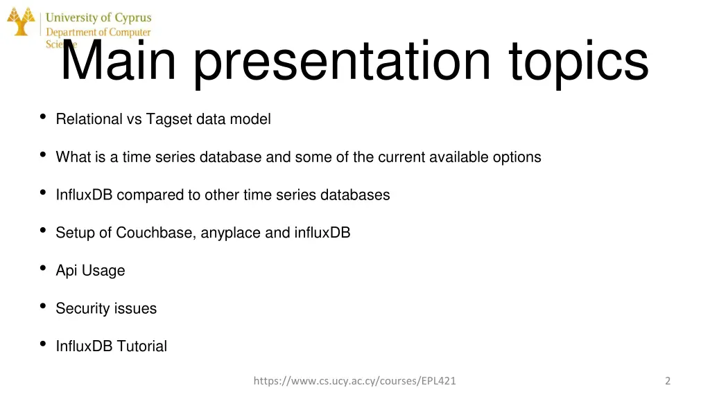 main presentation topics