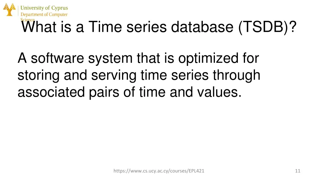 what is a time series database tsdb