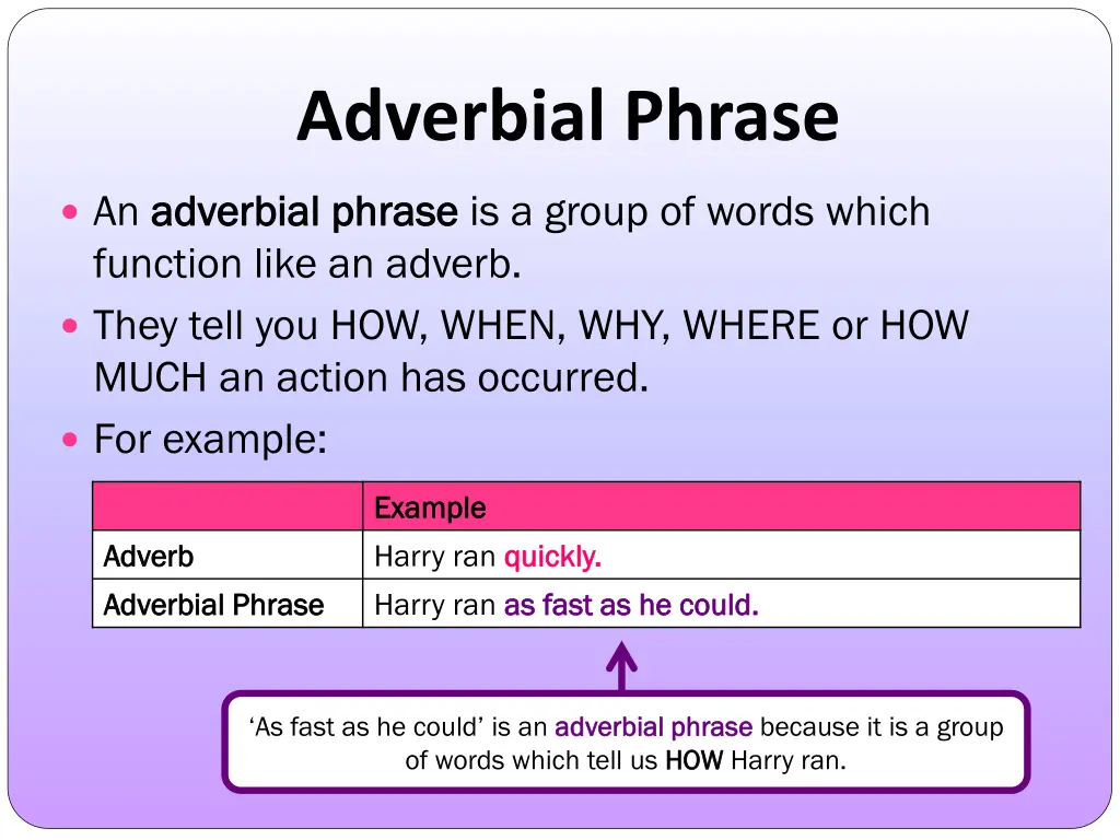 adverbial phrase