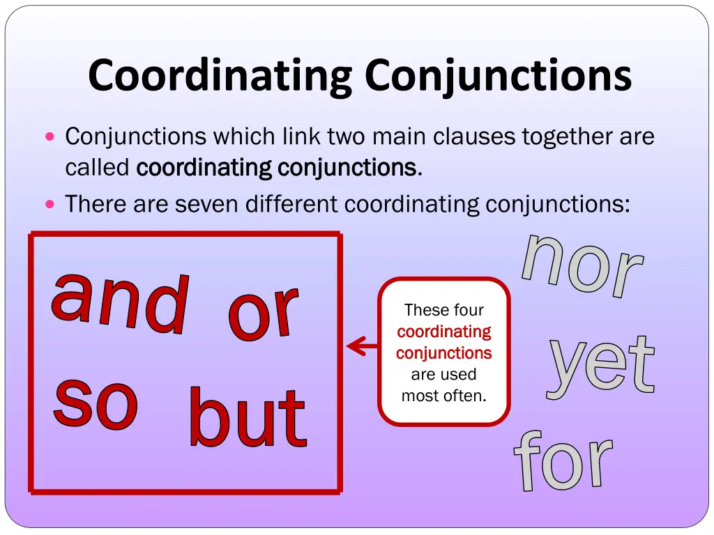 coordinating conjunctions