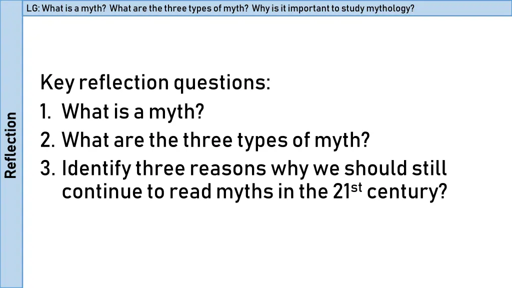 lg what is a myth what are the three types