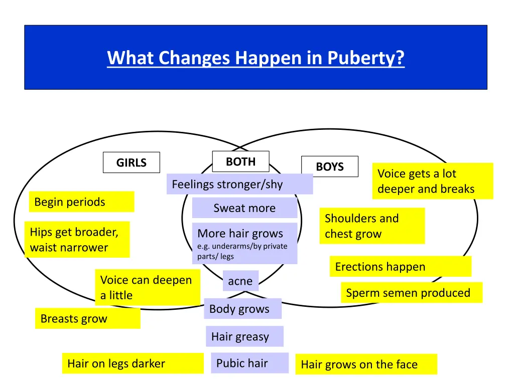 what changes happen in puberty