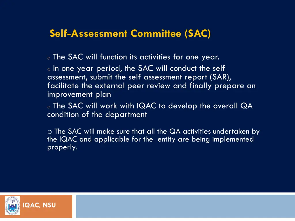 self assessment committee sac