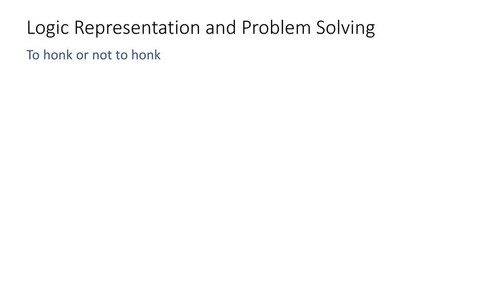 logic representation and problem solving