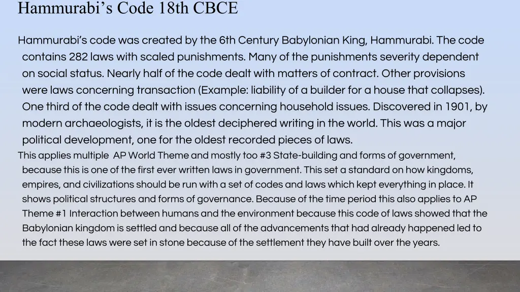 hammurabi s code 18th cbce