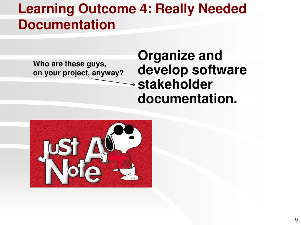 learning outcome 4 really needed documentation