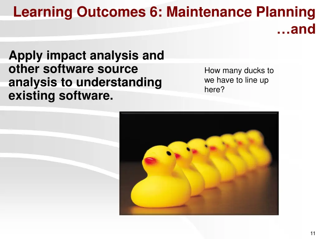 learning outcomes 6 maintenance planning