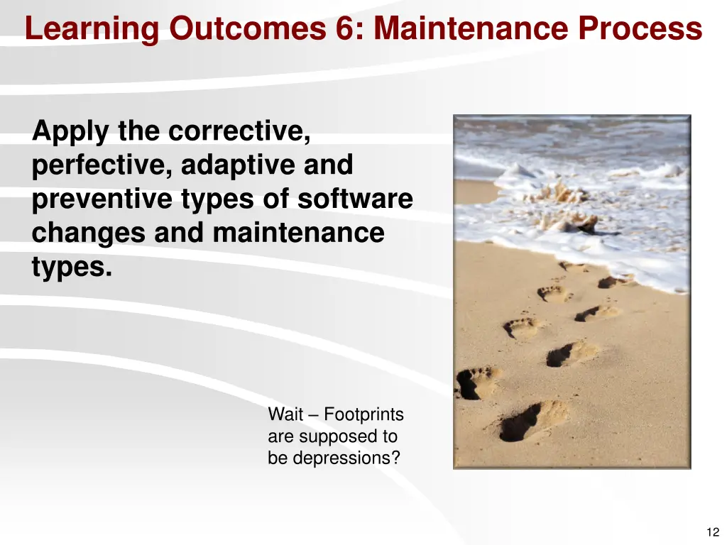 learning outcomes 6 maintenance process