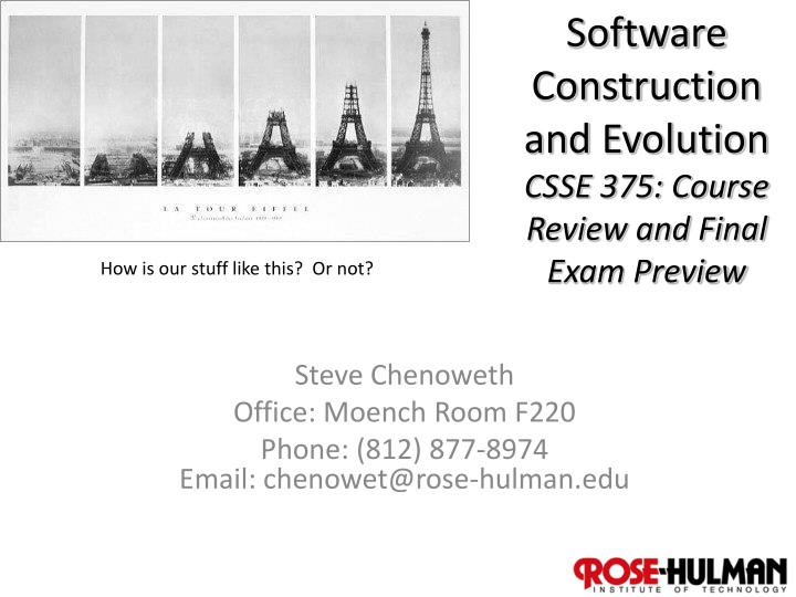 software construction and evolution csse