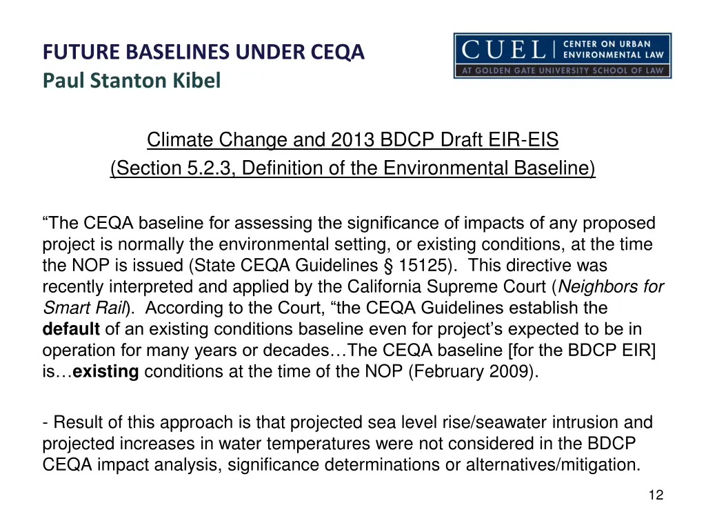 future baselines under ceqa paul stanton kibel 10