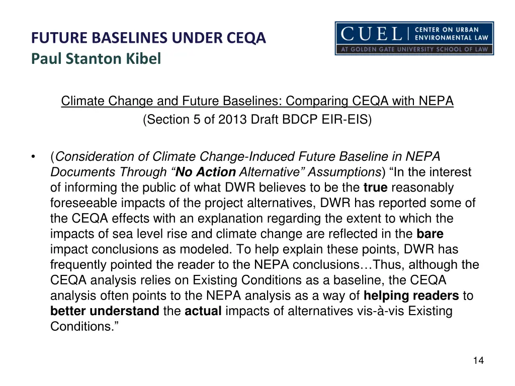 future baselines under ceqa paul stanton kibel 12