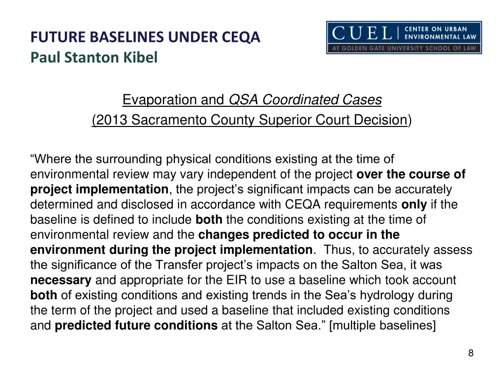 future baselines under ceqa paul stanton kibel 6