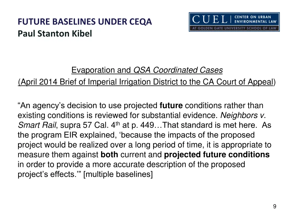 future baselines under ceqa paul stanton kibel 7