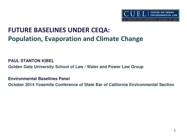 future baselines under ceqa population